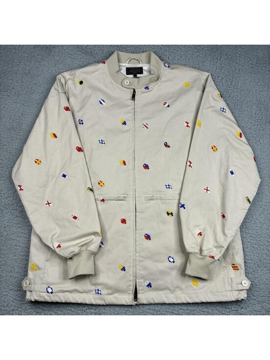 Other - Beams Plus Nautical Embroidered Bomber Jacket Beige Japan Men’s Large